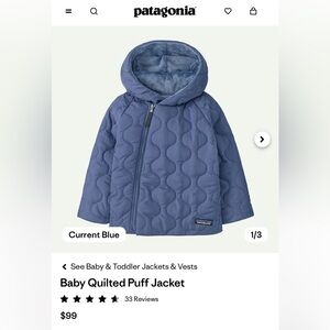 Patagonia Quilted Puff Jacket asymmetrical zip